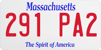 MA license plate 291PA2