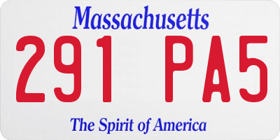 MA license plate 291PA5