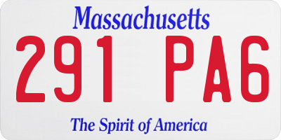 MA license plate 291PA6