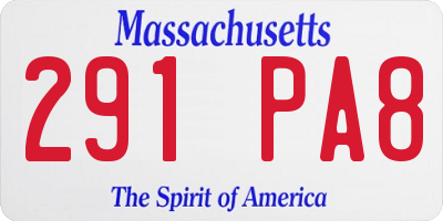 MA license plate 291PA8