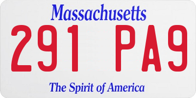 MA license plate 291PA9