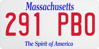 MA license plate 291PB0