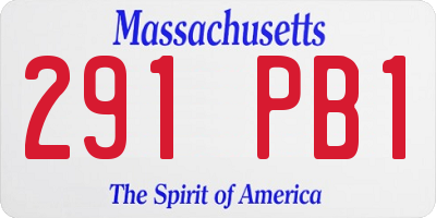 MA license plate 291PB1