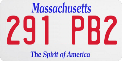 MA license plate 291PB2
