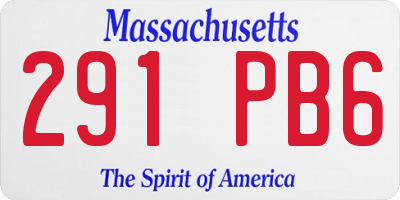 MA license plate 291PB6
