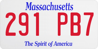 MA license plate 291PB7