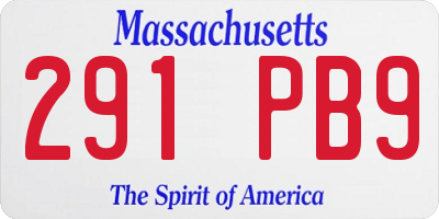MA license plate 291PB9