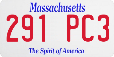 MA license plate 291PC3
