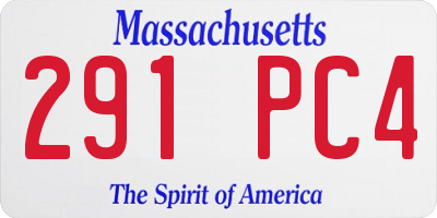 MA license plate 291PC4