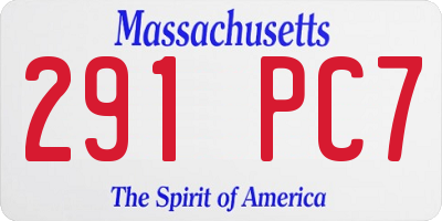 MA license plate 291PC7