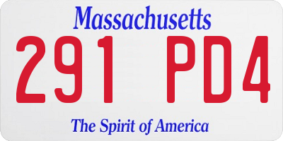 MA license plate 291PD4