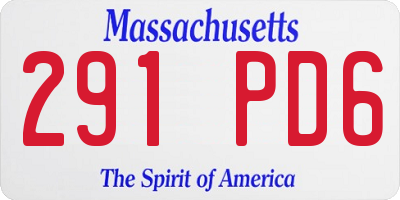 MA license plate 291PD6