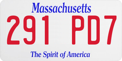 MA license plate 291PD7