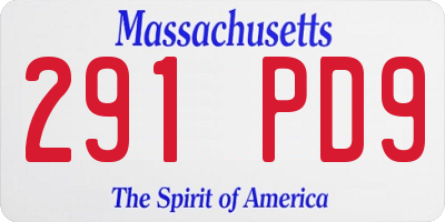 MA license plate 291PD9