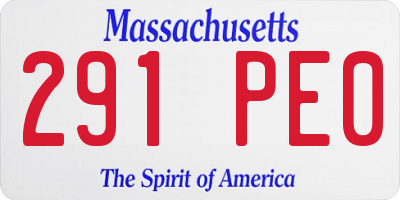MA license plate 291PE0