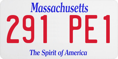MA license plate 291PE1