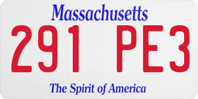 MA license plate 291PE3