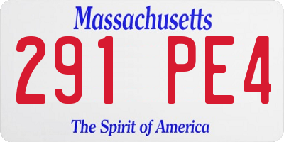 MA license plate 291PE4
