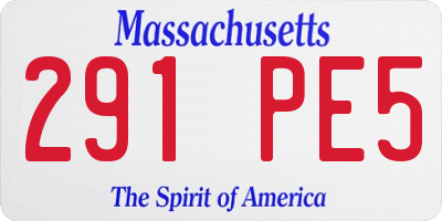 MA license plate 291PE5