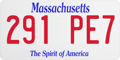 MA license plate 291PE7