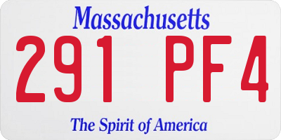 MA license plate 291PF4
