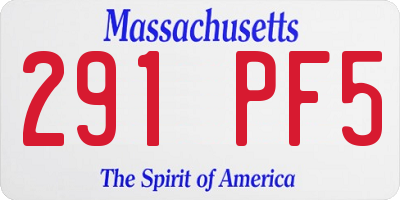 MA license plate 291PF5