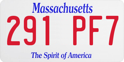 MA license plate 291PF7