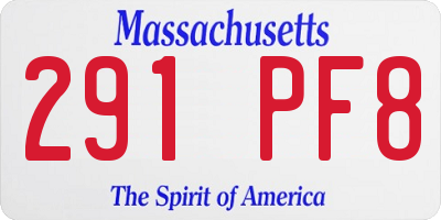 MA license plate 291PF8