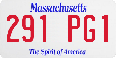 MA license plate 291PG1
