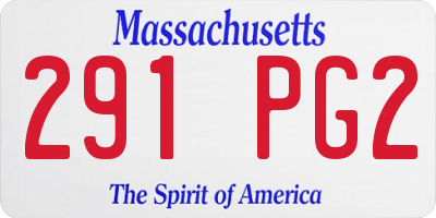 MA license plate 291PG2