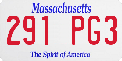 MA license plate 291PG3