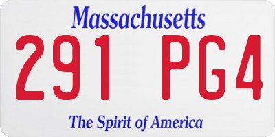 MA license plate 291PG4