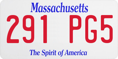 MA license plate 291PG5