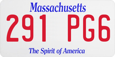 MA license plate 291PG6