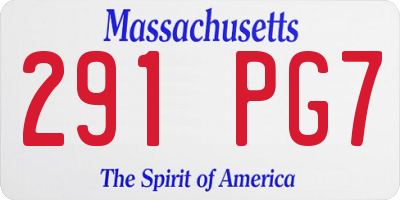 MA license plate 291PG7