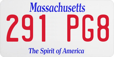 MA license plate 291PG8