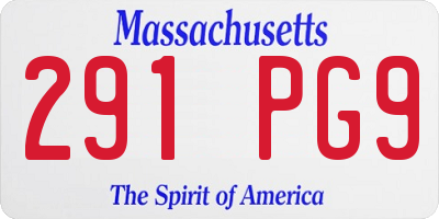 MA license plate 291PG9