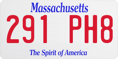 MA license plate 291PH8