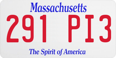 MA license plate 291PI3