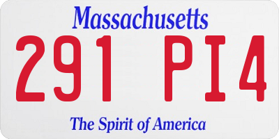 MA license plate 291PI4