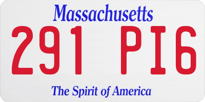 MA license plate 291PI6