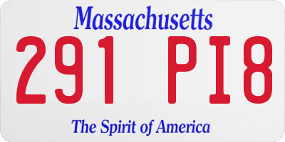 MA license plate 291PI8