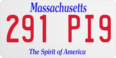 MA license plate 291PI9