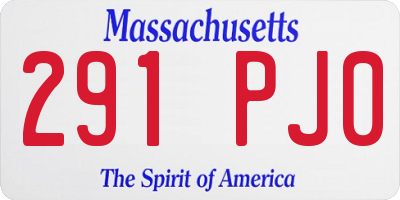 MA license plate 291PJ0