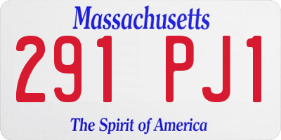 MA license plate 291PJ1