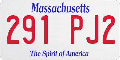 MA license plate 291PJ2