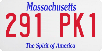MA license plate 291PK1