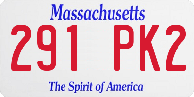 MA license plate 291PK2
