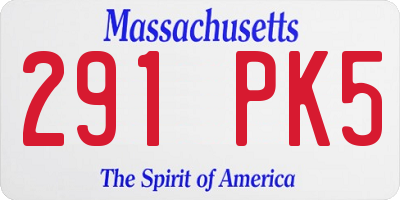 MA license plate 291PK5