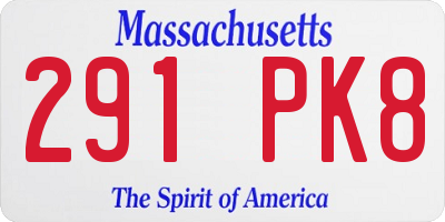 MA license plate 291PK8